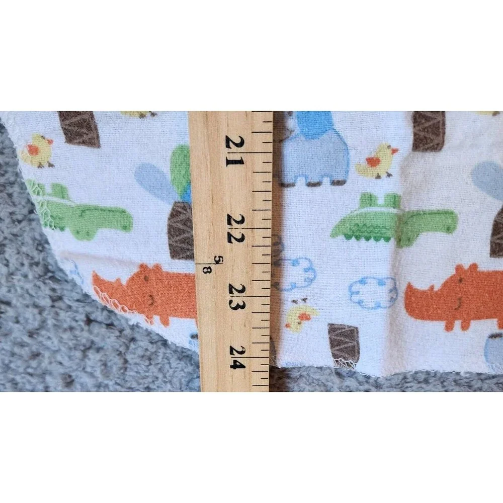 Carters Watch the Wear Cotton Flannel Baby Receiving Blanket Zoo Animals 26